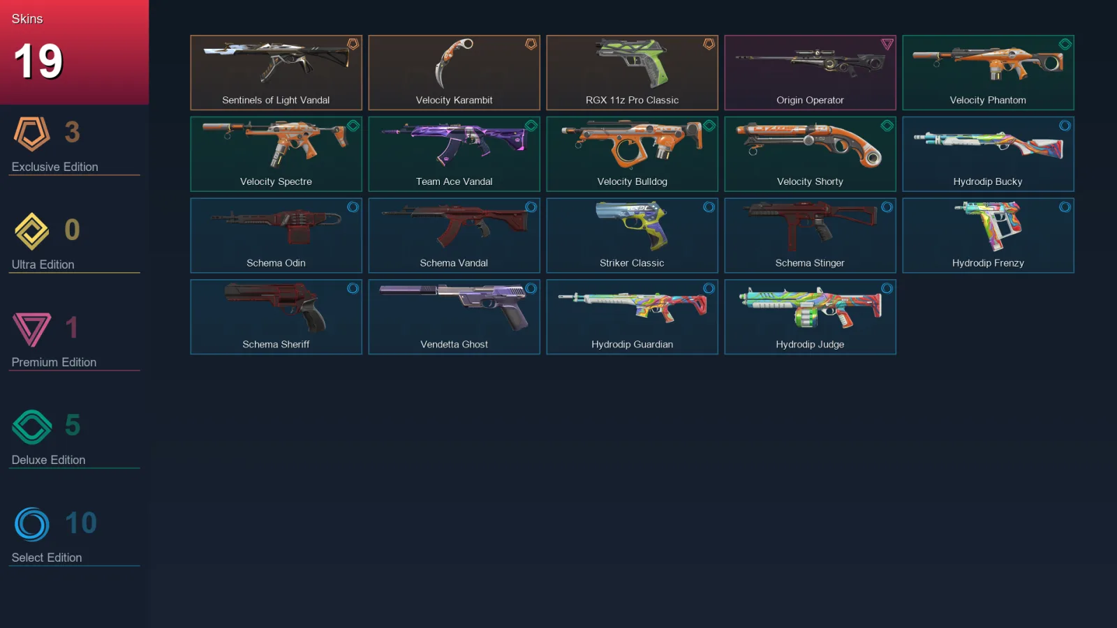 EU | Lv92 | Unranked | 19 Skin | 24 Agent | 44 Buddy