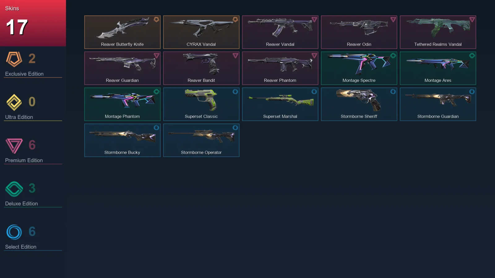 NA | Lv22 | Unranked | 17 Skin | 7 Agent | 10 Buddy