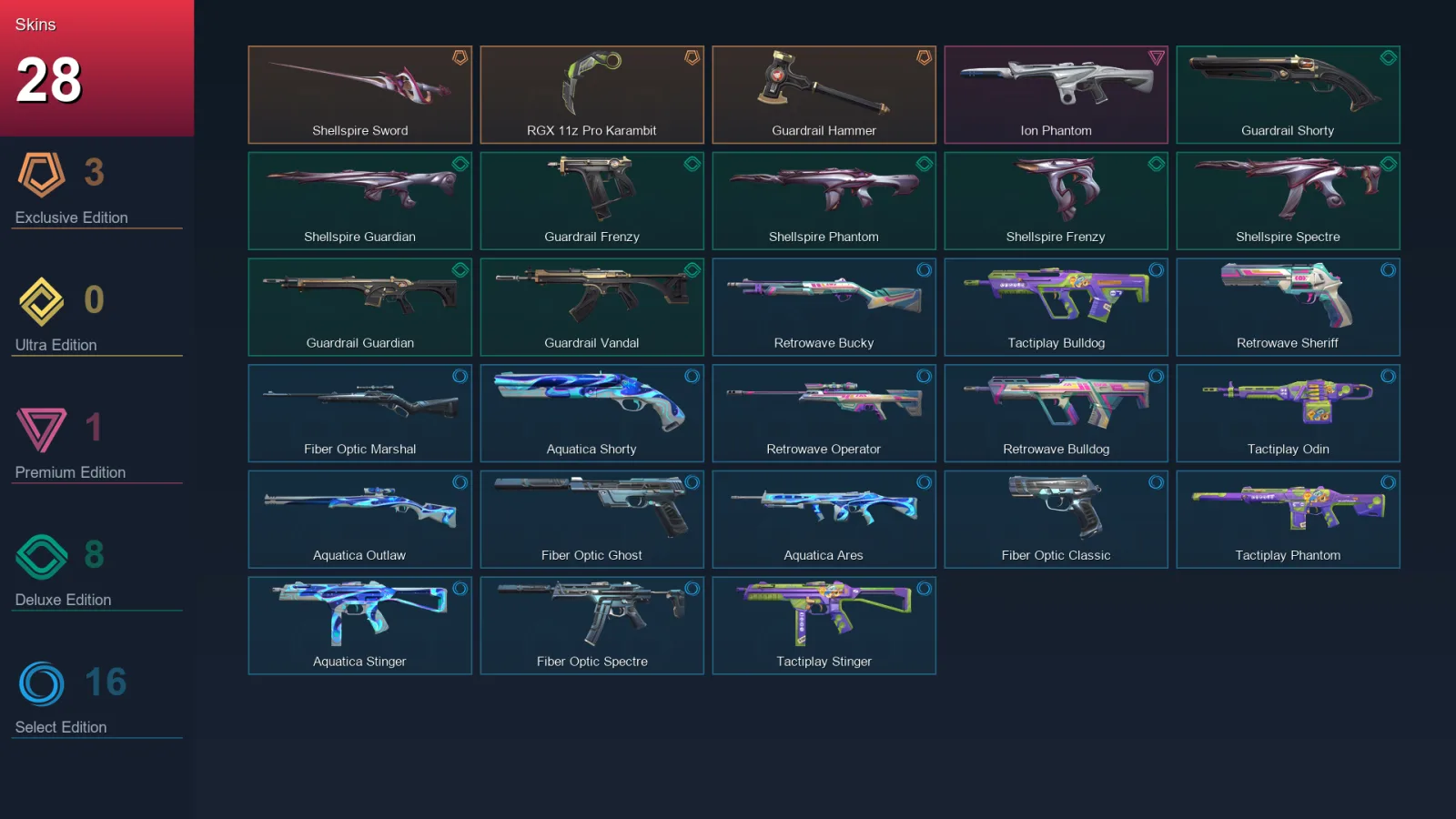 EU | Lv49 | Unranked | 28 Skin | 17 Agent | 30 Buddy — Valorant account