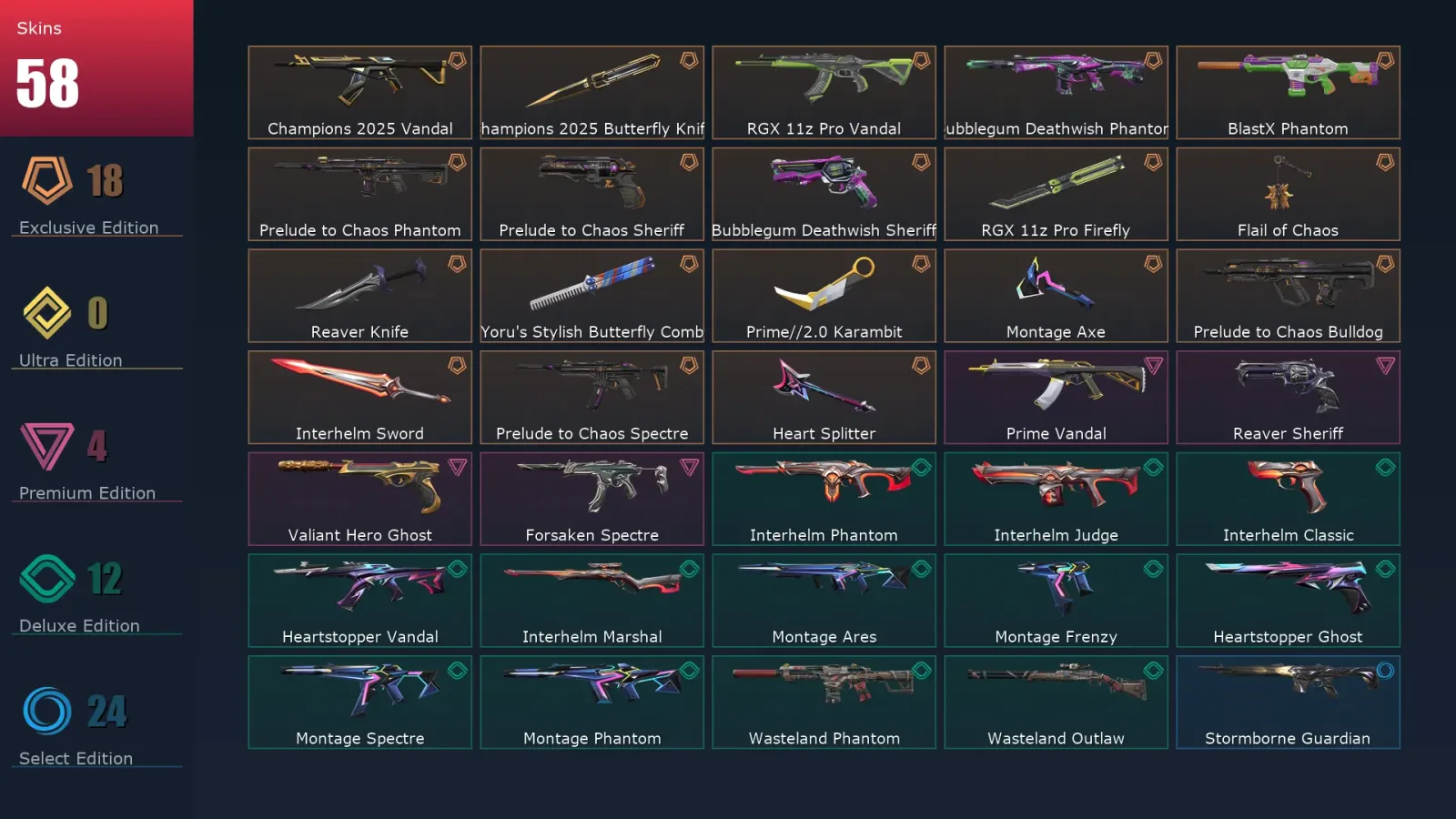 [Valorant] | EU | Level 80 | Diamond 2 | 23 Agents | 58 Skins — Valorant account