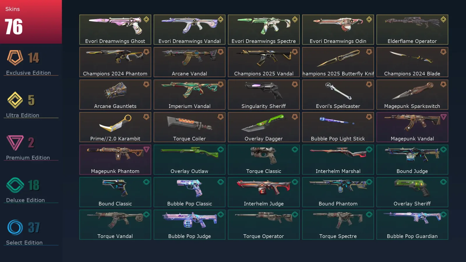 [Valorant] | EU | Level 130 | 29 Agents | 76 Skins — Valorant account