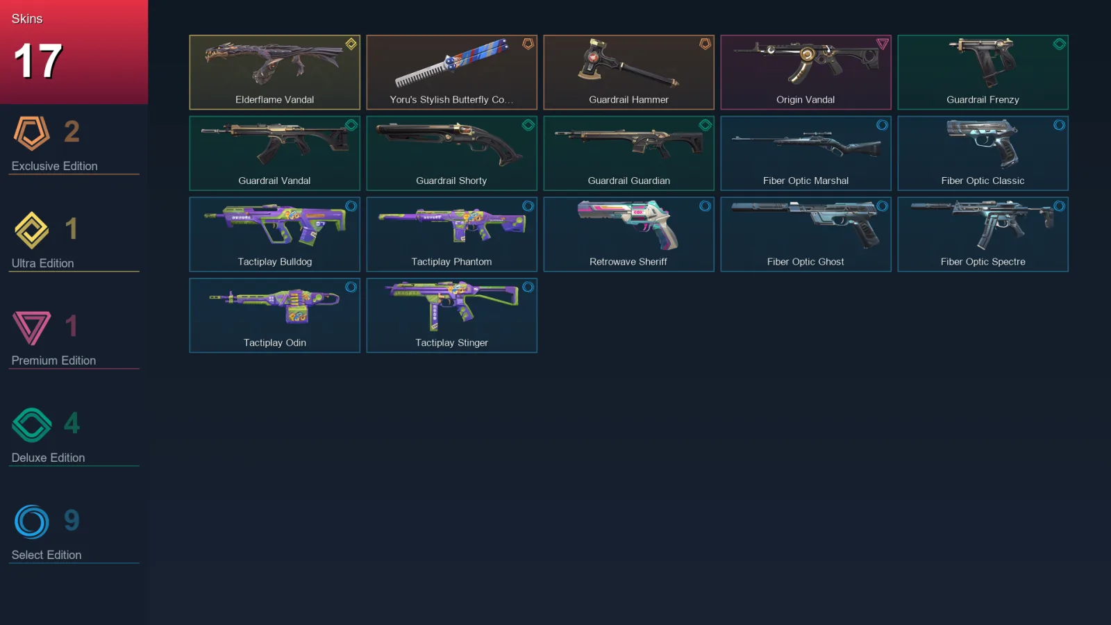 NA | Lv71 | Unranked | 17 Skin | 22 Agent | 24 Buddy