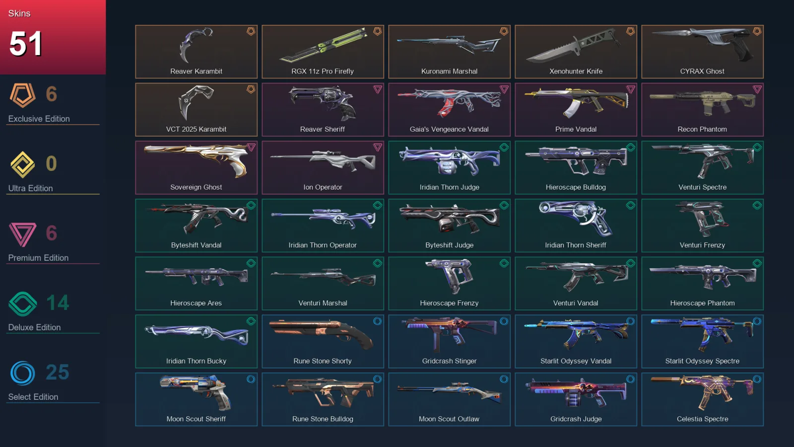 EU | Lv59 | Unranked | 51 Skin | 21 Agent | 43 Buddy — Valorant account