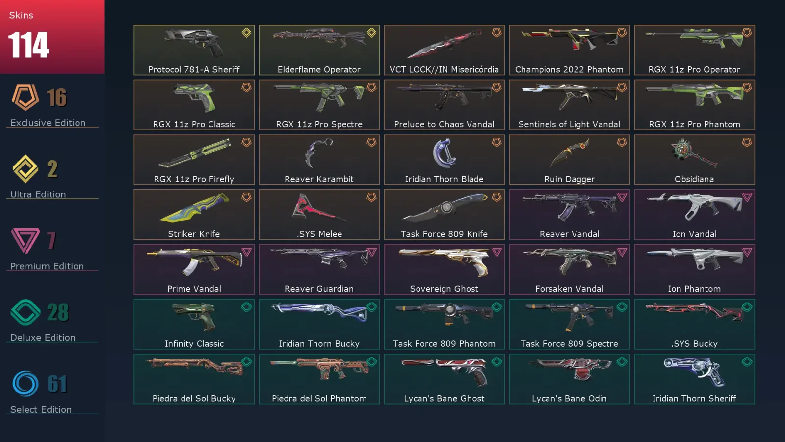 [Valorant] | EU | Level 294 | Platinum 3 | 29 Agents | 114 Skins — Valorant account