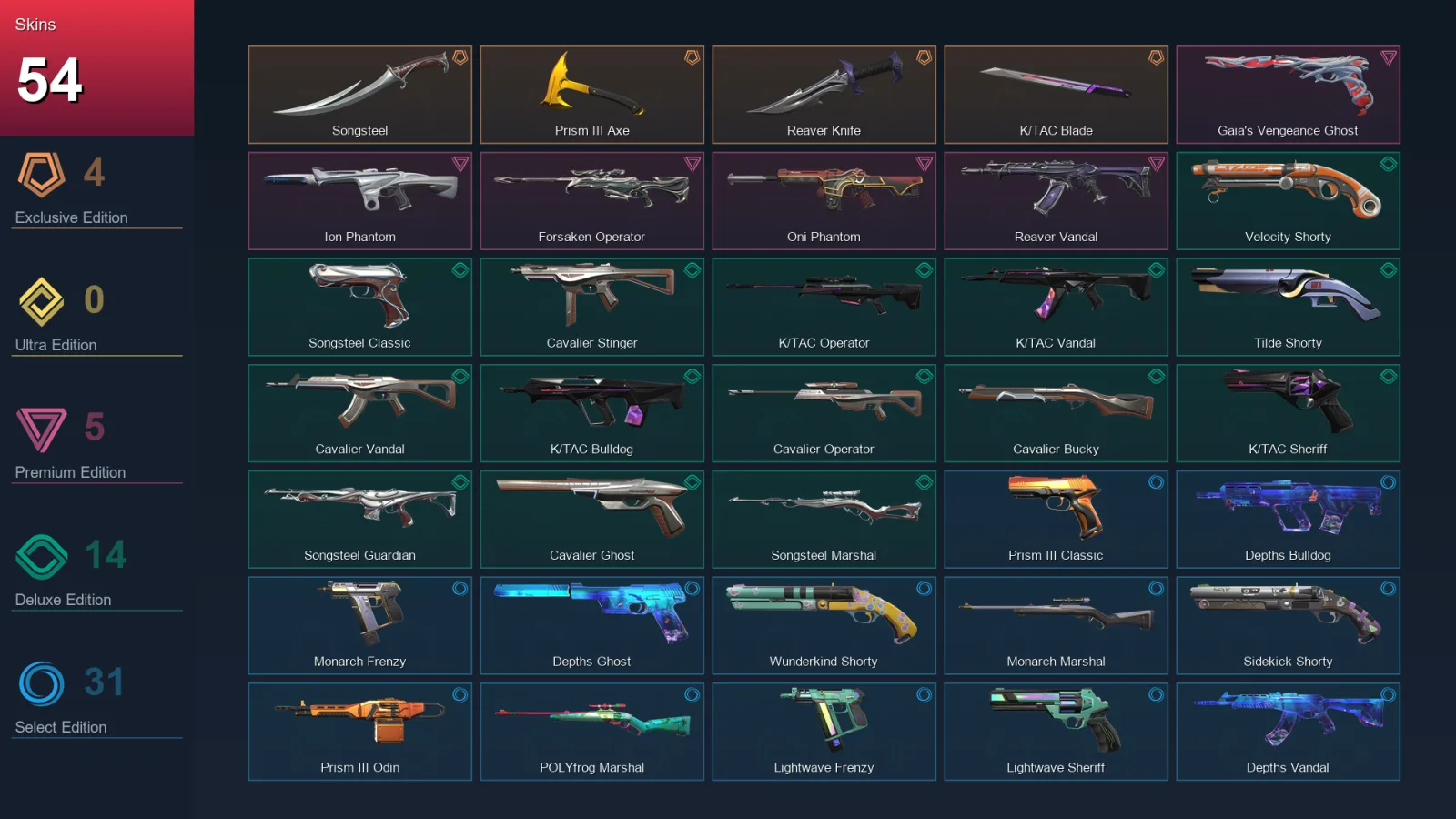EU | Lv248 | Unranked | 54 Skin | 25 Agent | 99 Buddy