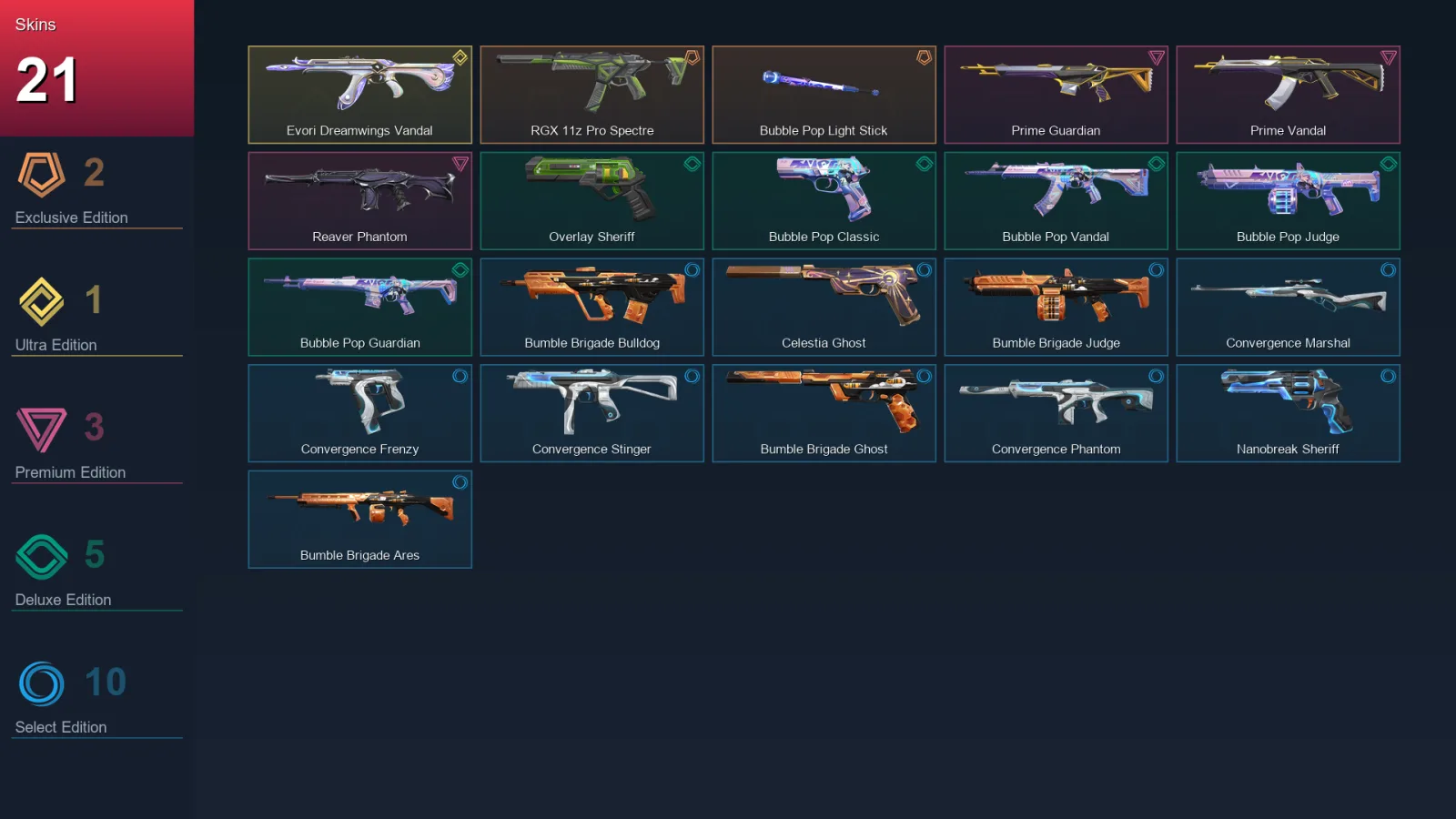 AP | Lv81 | Unranked | 21 Skin | 27 Agent | 38 Buddy