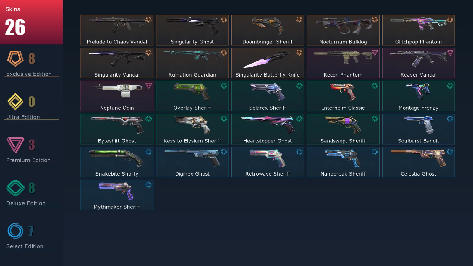 [Valorant] | EU | Level 360 | Gold 3 | 29 Agents | 26 Skins