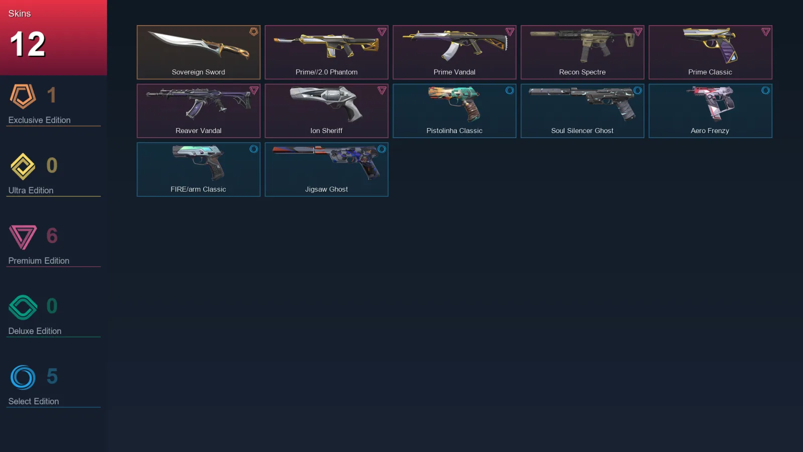 EU | Lv97 | Unranked | 12 Skin | 20 Agent | 37 Buddy