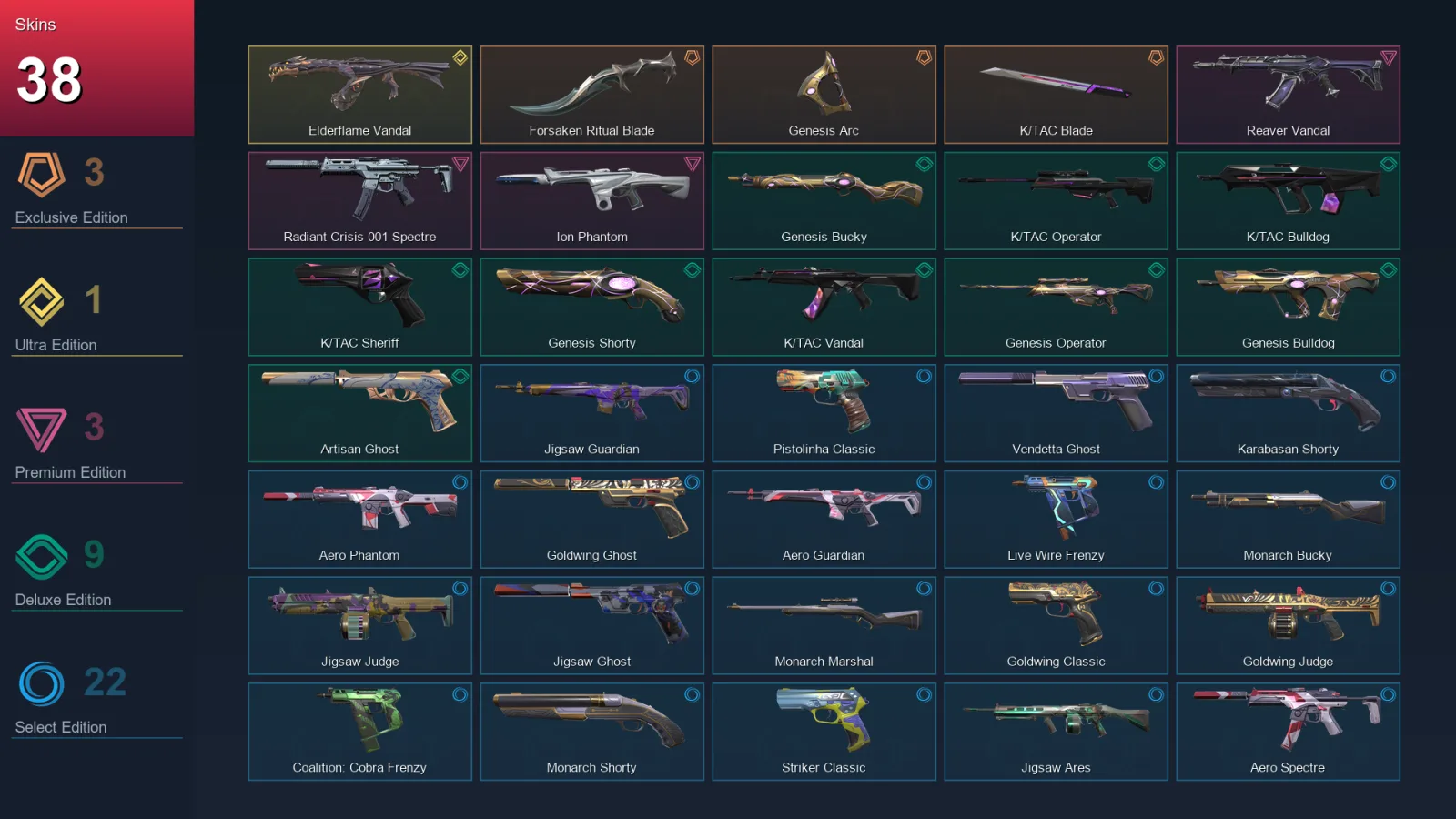 AP | Lv116 | Unranked | 38 Skin | 19 Agent | 56 Buddy