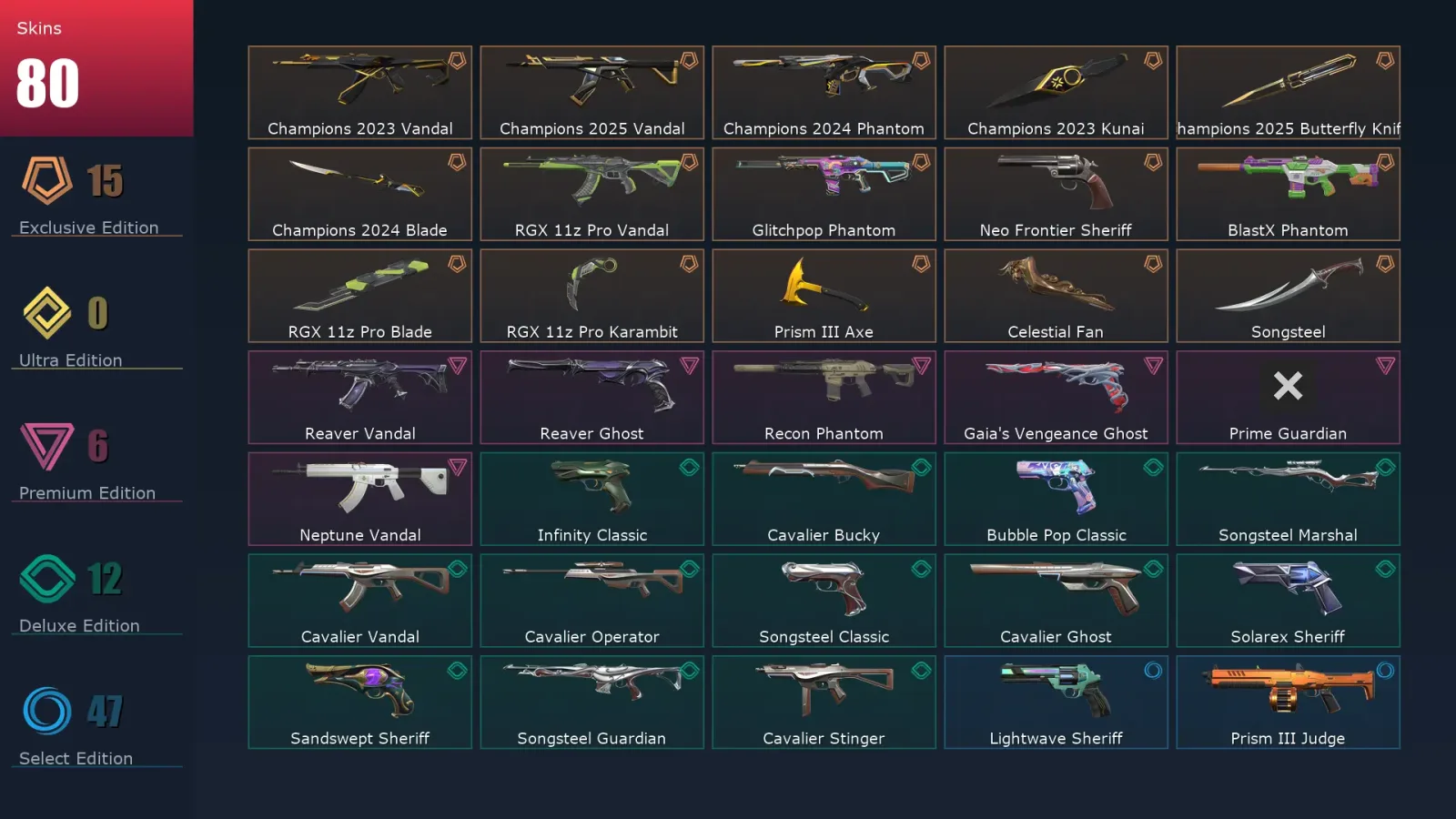 [Valorant] | EU | Level 423 | 27 Agents | 80 Skins — Valorant account