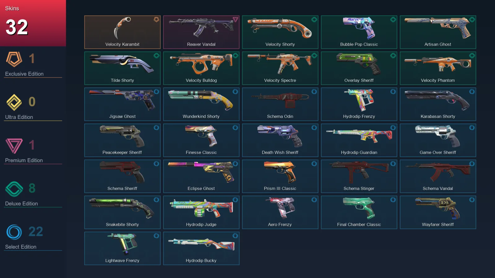 AP | Lv252 | Unranked | 32 Skin | 29 Agent | 86 Buddy — Valorant account