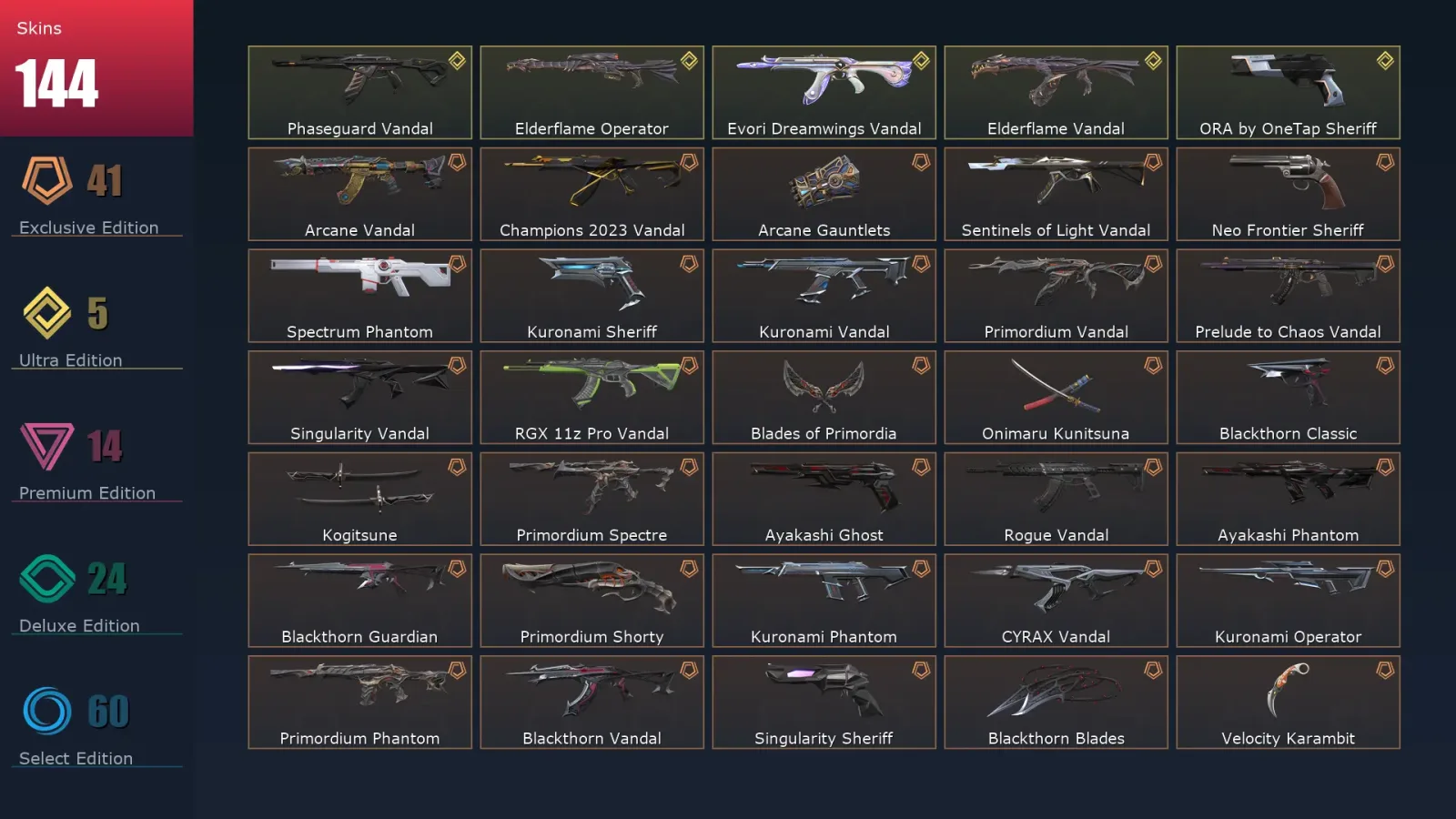 [Valorant] | EU | Level 360 | Diamond 3 | 29 Agents | 144 Skins — Valorant account