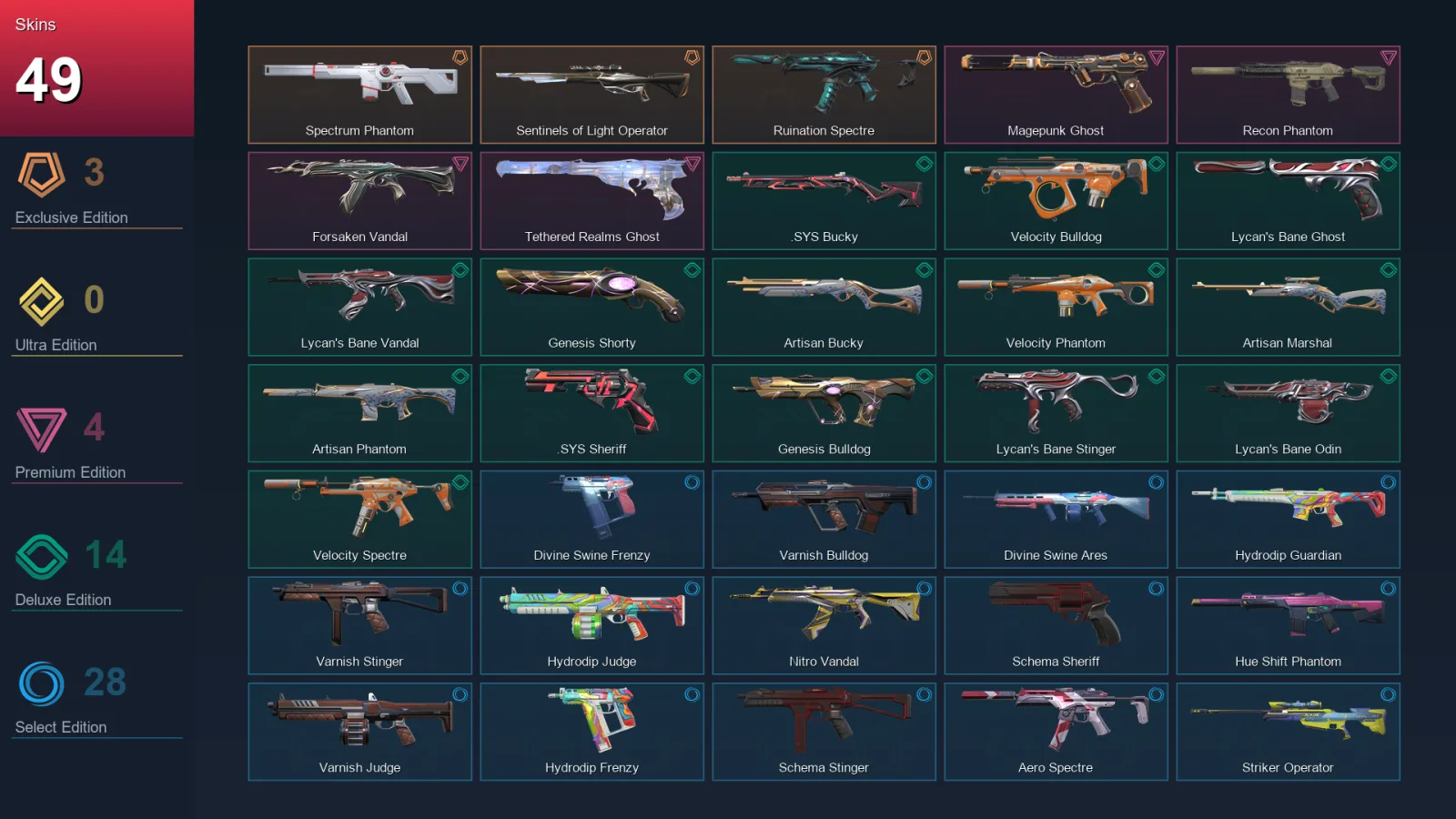 EU | Lv47 | Unranked | 49 Skin | 16 Agent | 37 Buddy