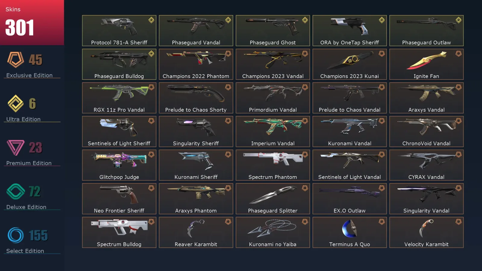 [Valorant] | EU | Level 477 | 28 Agents | 301 Skins — Valorant account