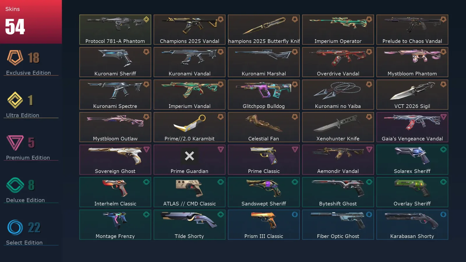 [Valorant] | EU | Level 1 | Immortal 1 | 29 Agents | 54 Skins — Valorant account