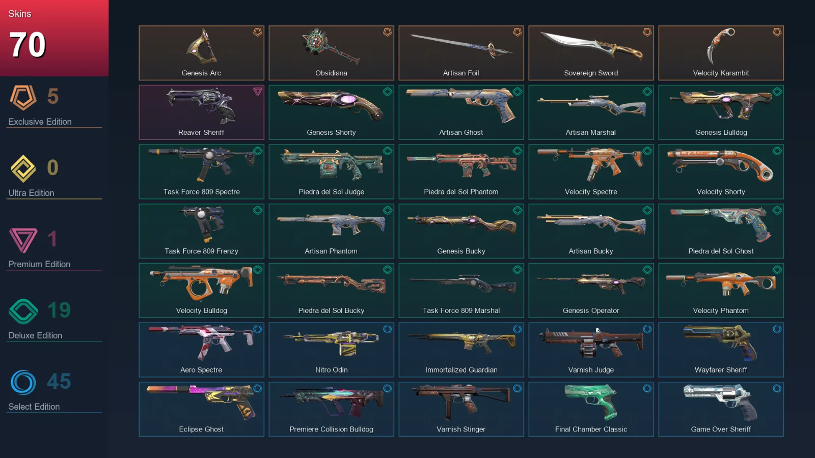EU | Lv175 | Unranked | 70 Skin | 22 Agent | 85 Buddy