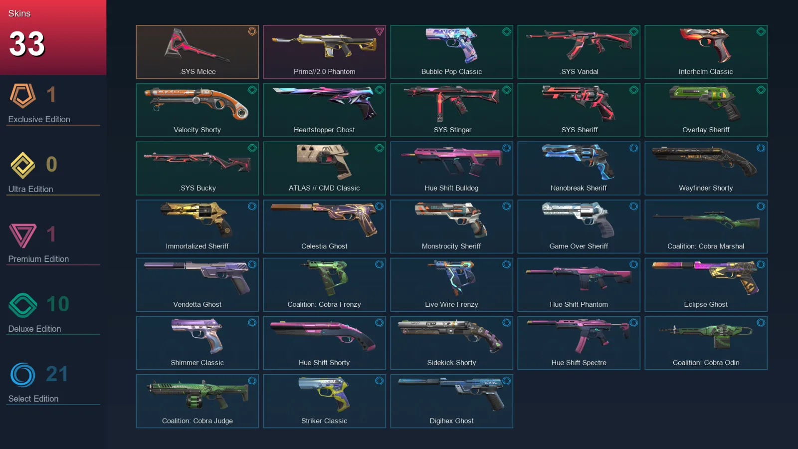 LA | Lv295 | Unranked | 33 Skin | 28 Agent | 107 Buddy — Valorant account