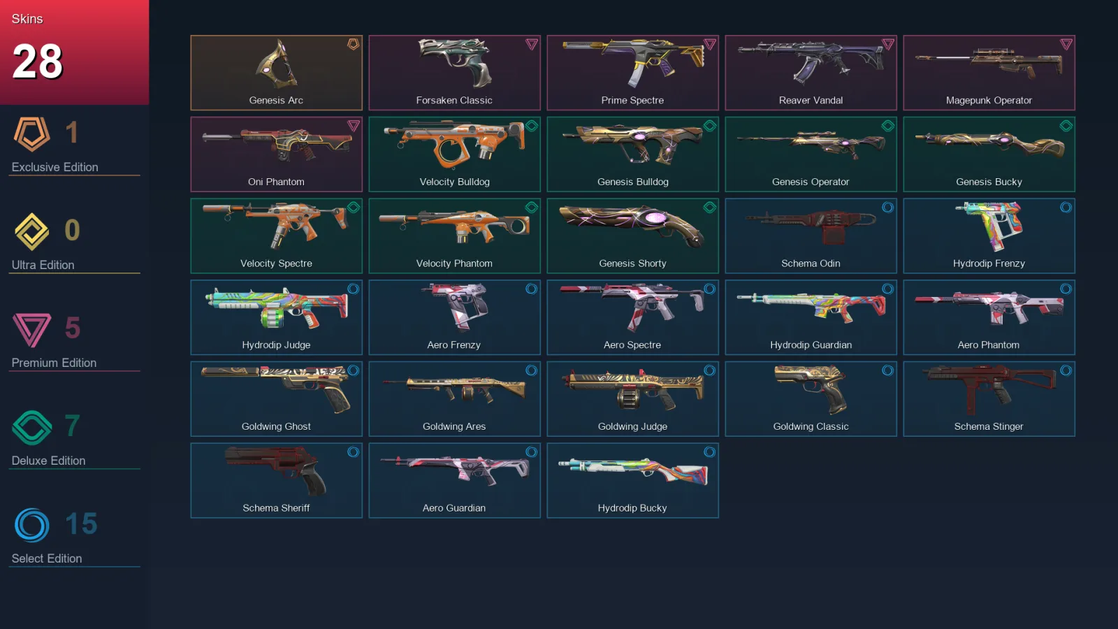 NA | Lv59 | Unranked | 28 Skin | 18 Agent | 30 Buddy — Valorant account