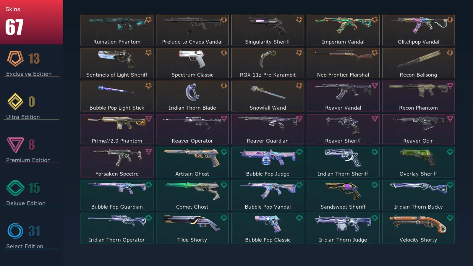 [Valorant] | EU | Level 330 | 28 Agents | 67 Skins — Valorant account