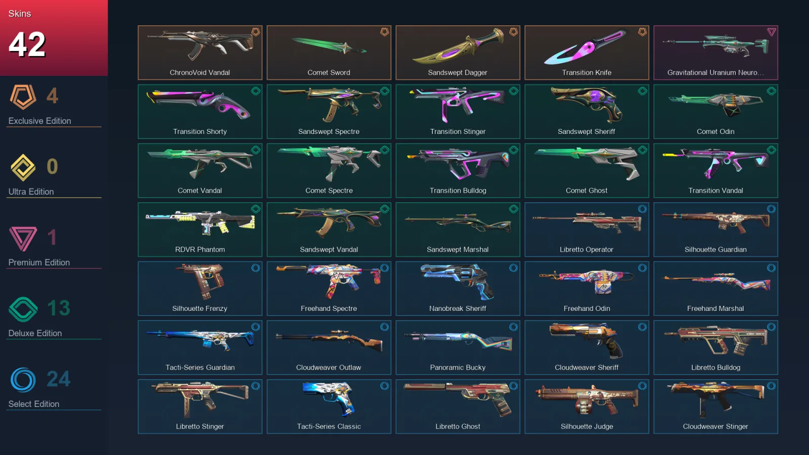 NA | Lv127 | Unranked | 42 Skin | 27 Agent | 64 Buddy