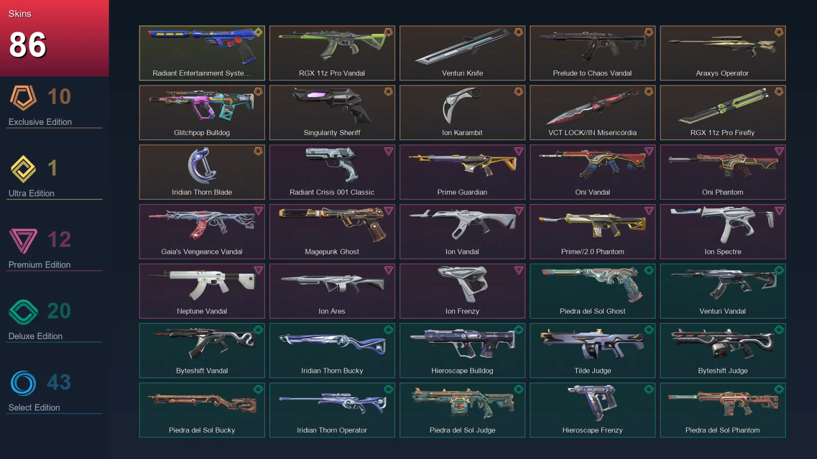 BR | Lv73 | Unranked | 86 Skin | 27 Agent | 69 Buddy