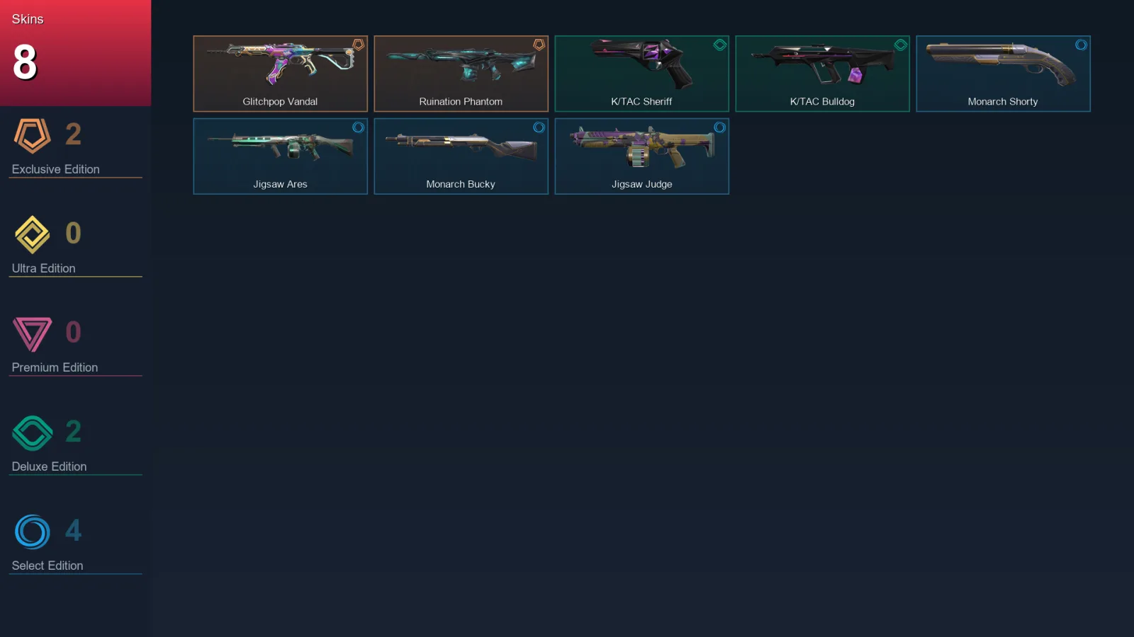 AP | Lv23 | Unranked | 8 Skin | 7 Agent | 7 Buddy