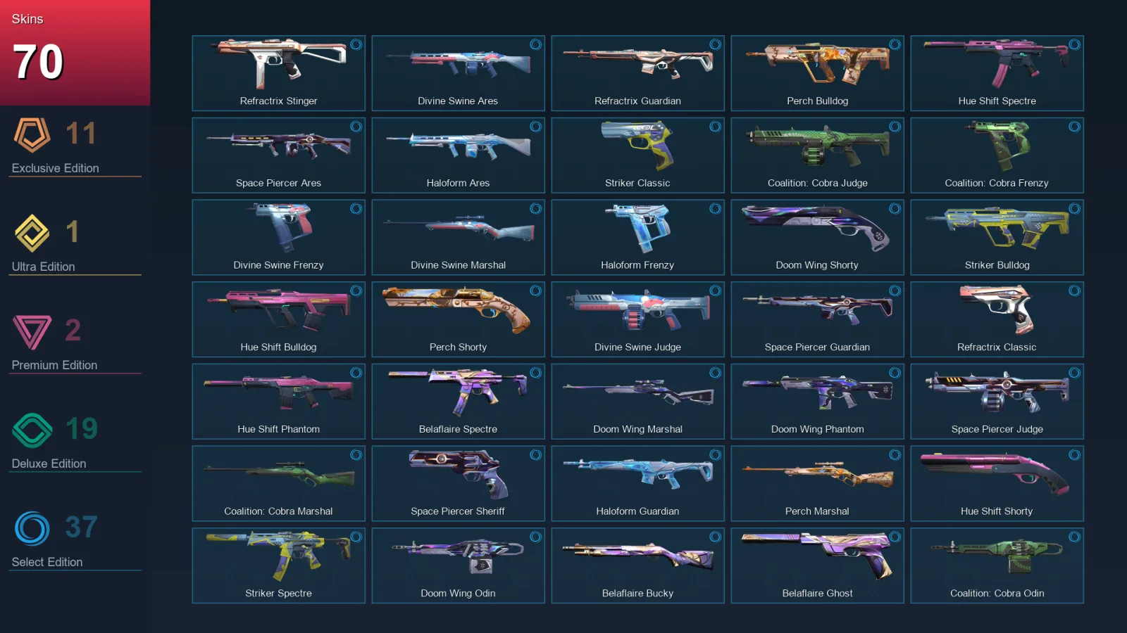 EU | Lv108 | Unranked | 70 Skin | 28 Agent | 65 Buddy