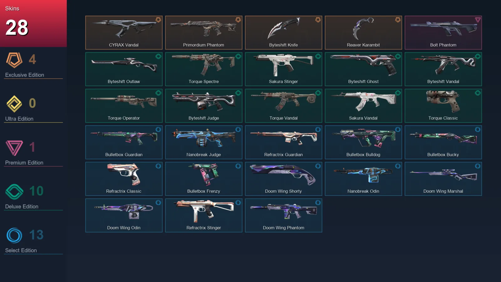 NA | Lv41 | Unranked | 28 Skin | 11 Agent | 24 Buddy