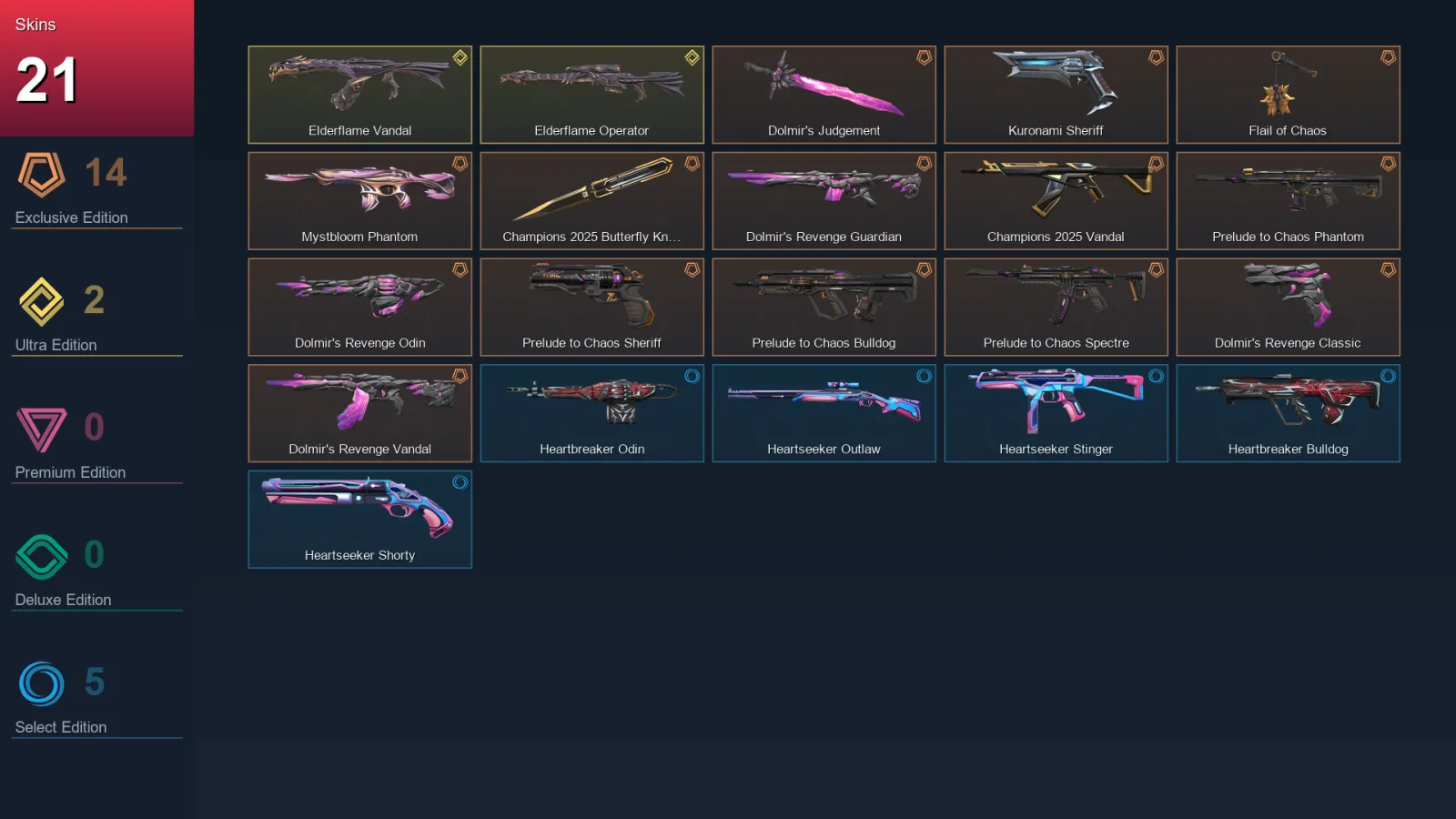 EU | Lv17 | Unranked | 21 Skin | 9 Agent | 8 Buddy — Unranked / Smurf Valorant