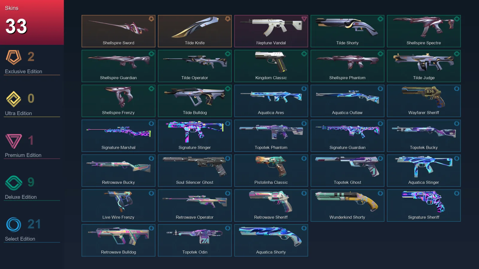 EU | Lv143 | Unranked | 33 Skin | 27 Agent | 61 Buddy — Valorant account