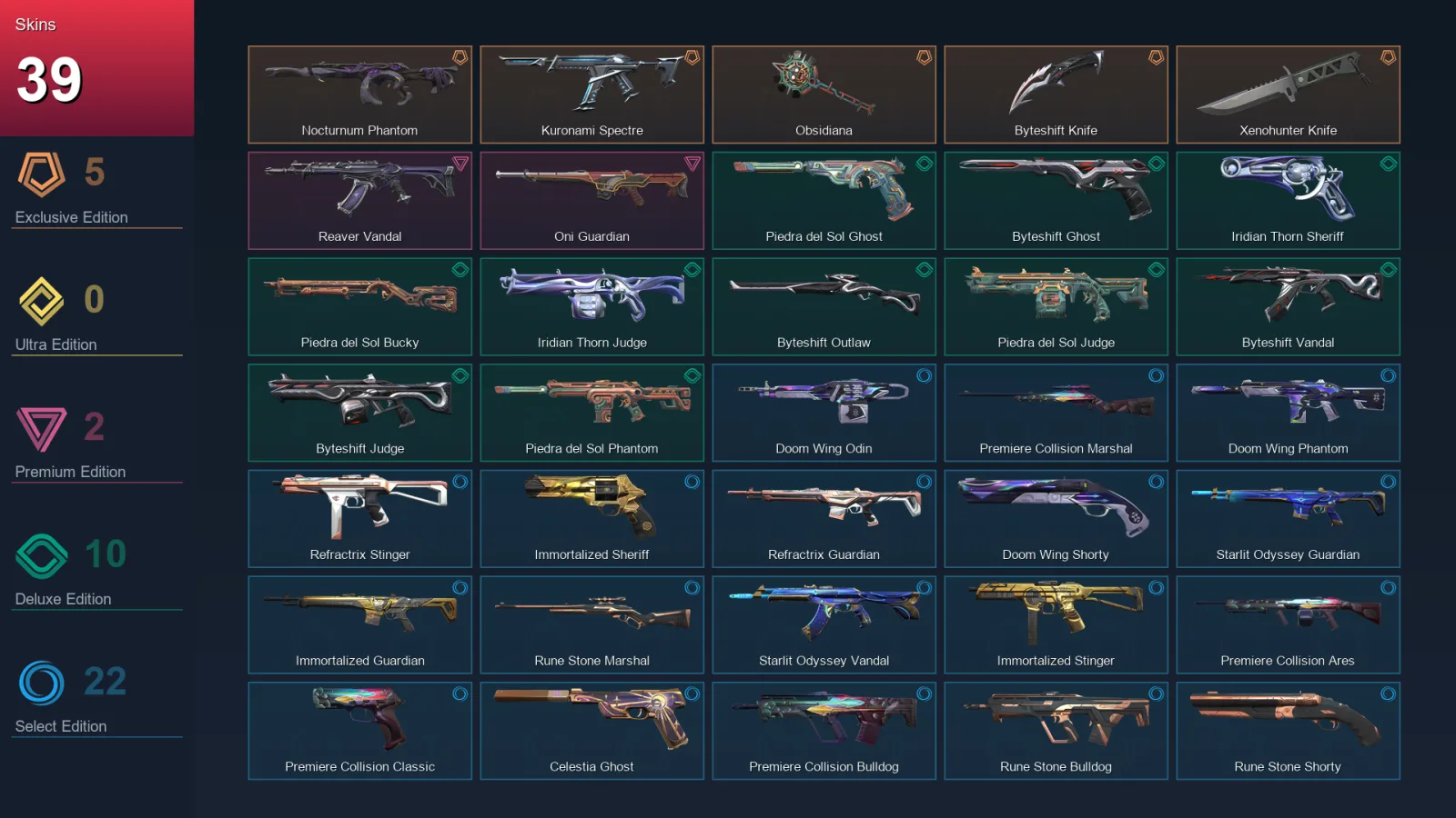 EU | Lv83 | Unranked | 39 Skin | 27 Agent | 39 Buddy
