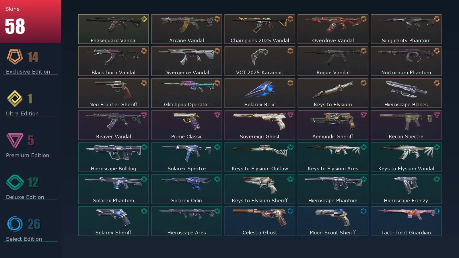 [Valorant] | EU | Level 147 | Ascendant 1 | 29 Agents | 58 Skins — Valorant account