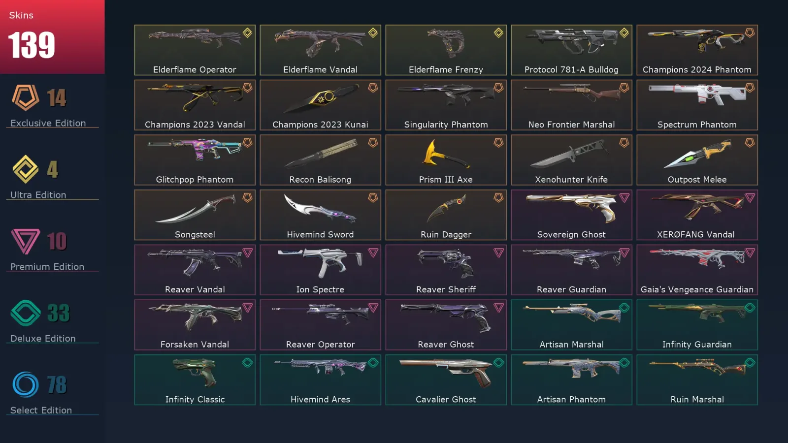 [Valorant] | EU | Level 381 | 29 Agents | 139 Skins — Valorant account