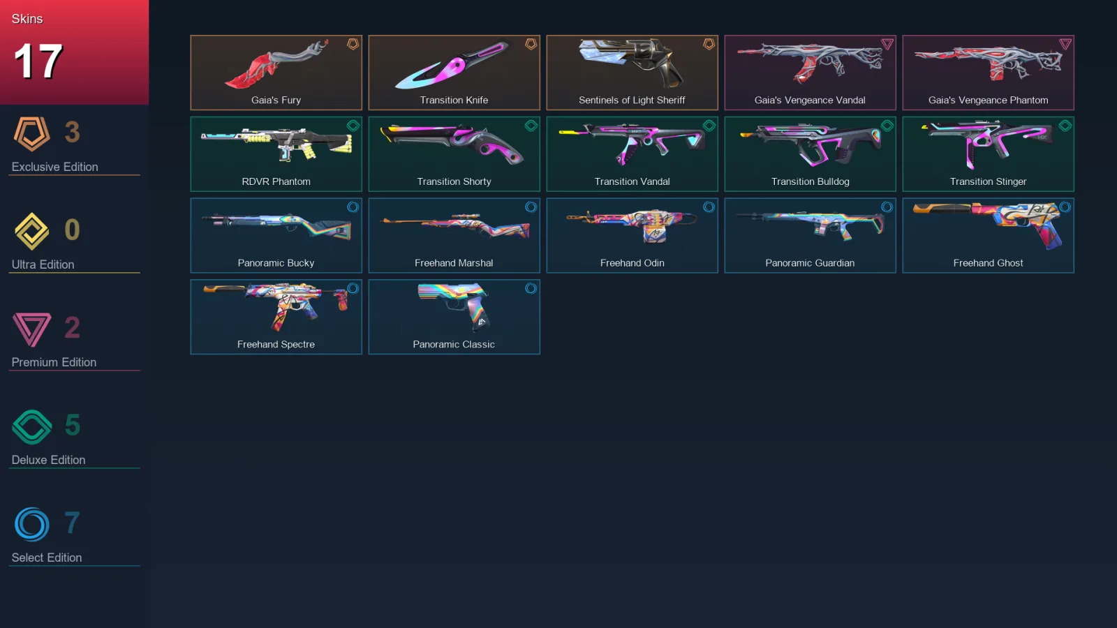 AP | Lv48 | Unranked | 17 Skin | 15 Agent | 15 Buddy