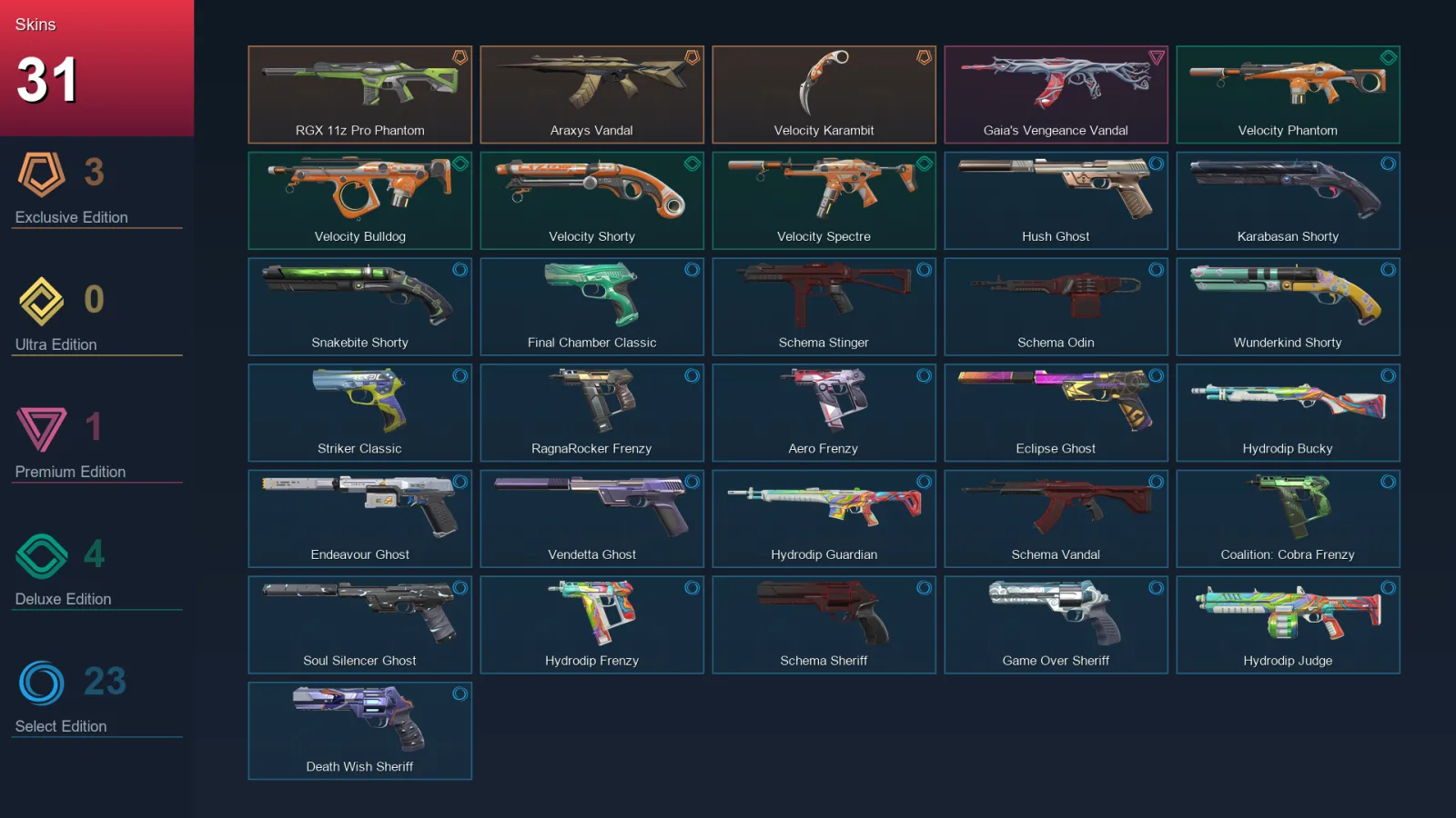 LA | Lv241 | Unranked | 31 Skin | 25 Agent | 99 Buddy