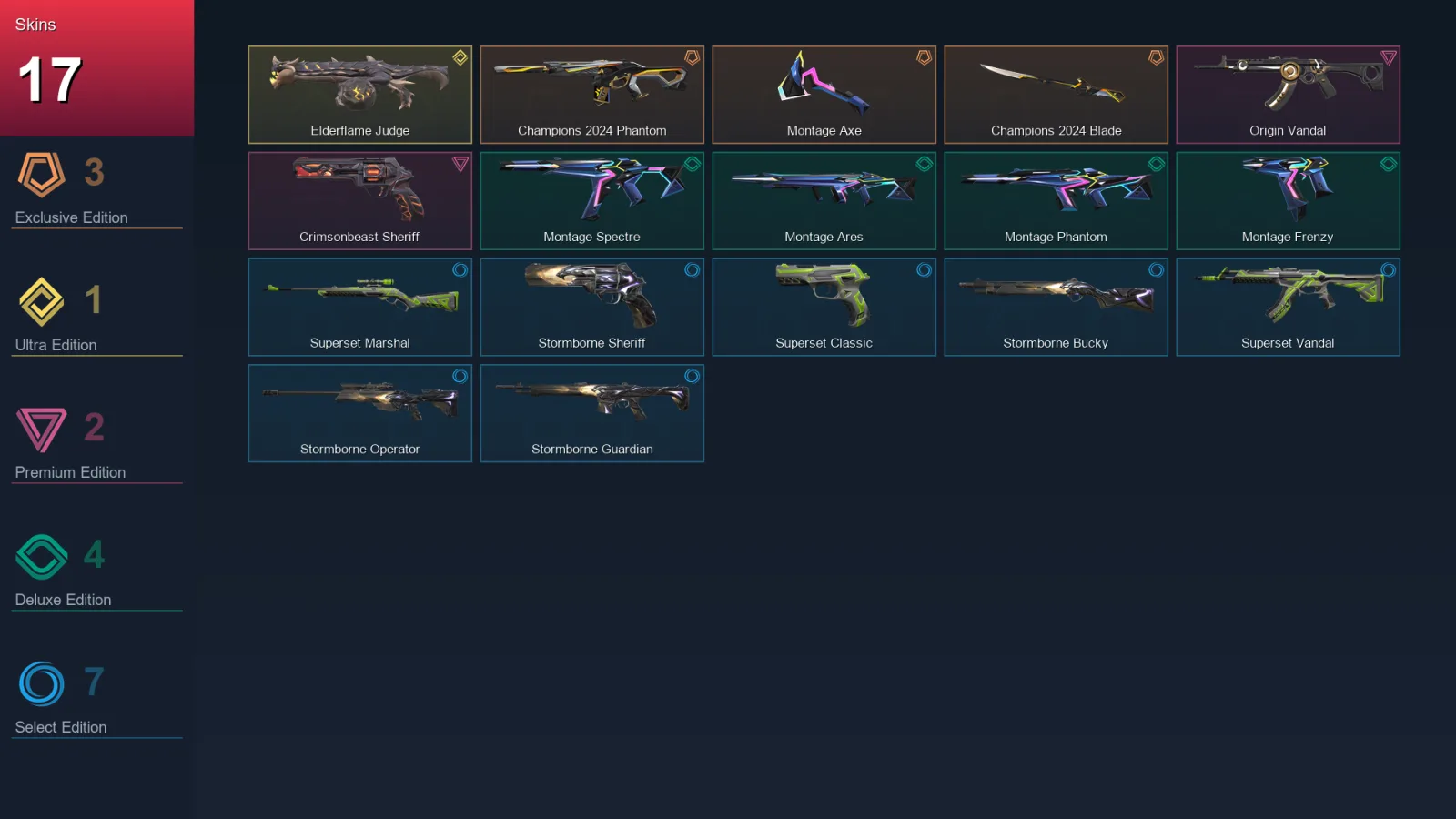 AP | Lv41 | Unranked | 17 Skin | 17 Agent | 23 Buddy