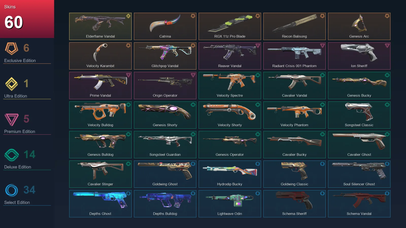 EU | Lv110 | Unranked | 60 Skin | 22 Agent | 74 Buddy