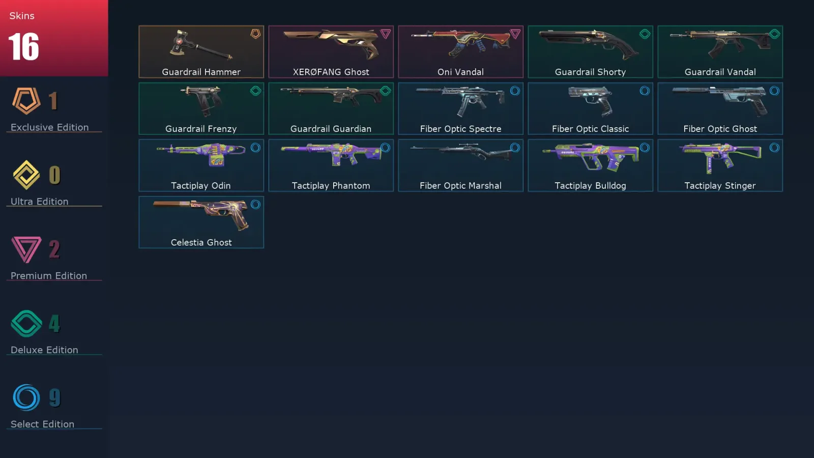 [Valorant] | EU | Level 107 | Gold 1 | 29 Agents | 16 Skins