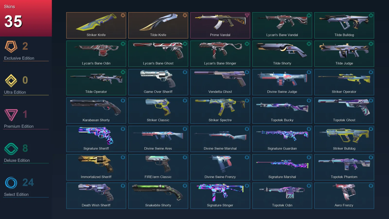 AP | Lv157 | Unranked | 35 Skin | 24 Agent | 72 Buddy — Valorant account