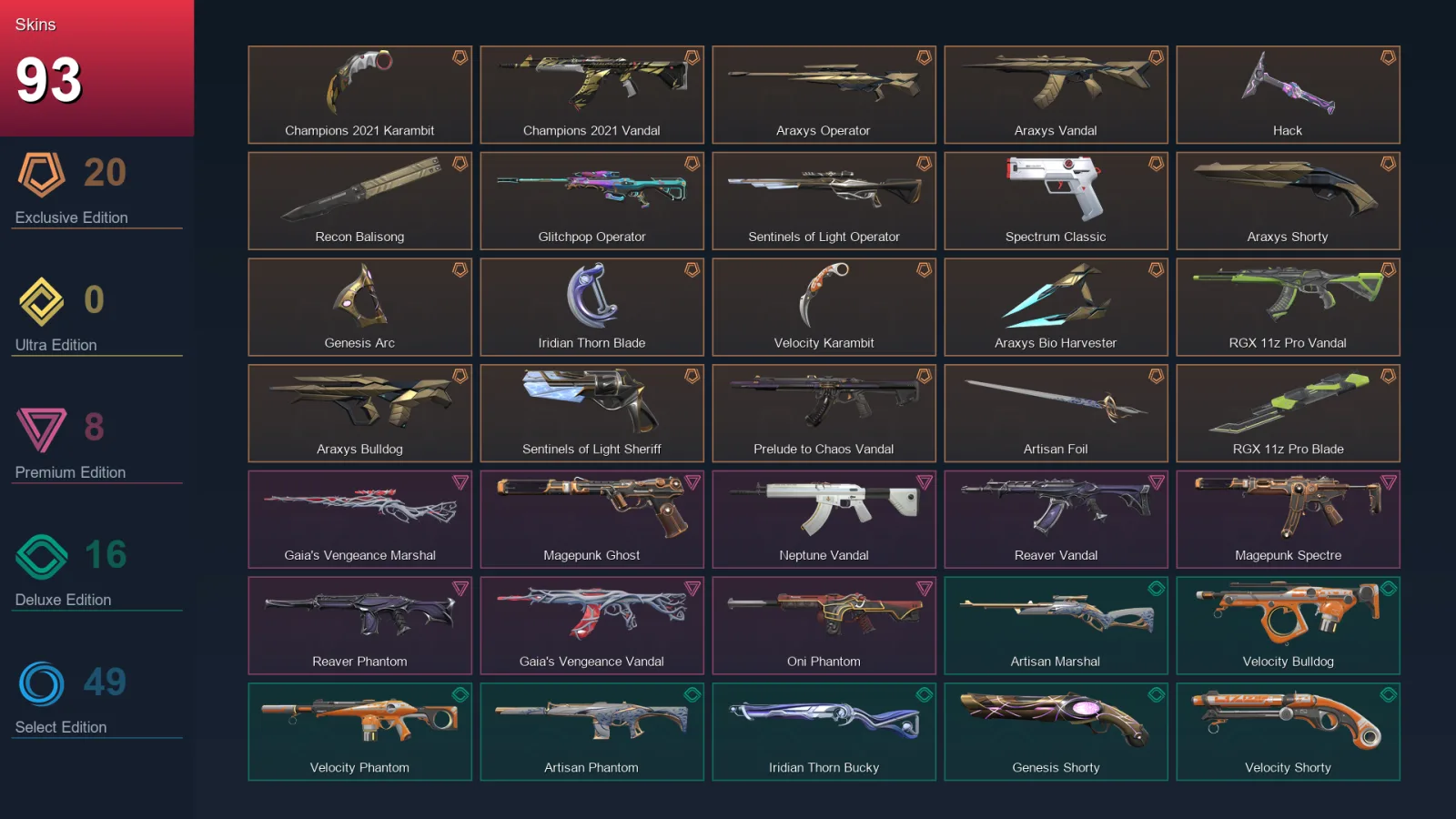 AP | Lv226 | Unranked | 93 Skin | 23 Agent | 102 Buddy — Valorant account