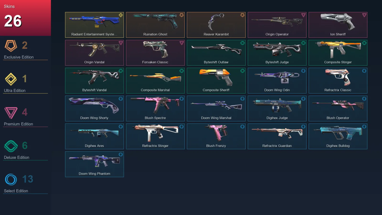 EU | Lv37 | Unranked | 26 Skin | 16 Agent | 32 Buddy — Byteshift Judge