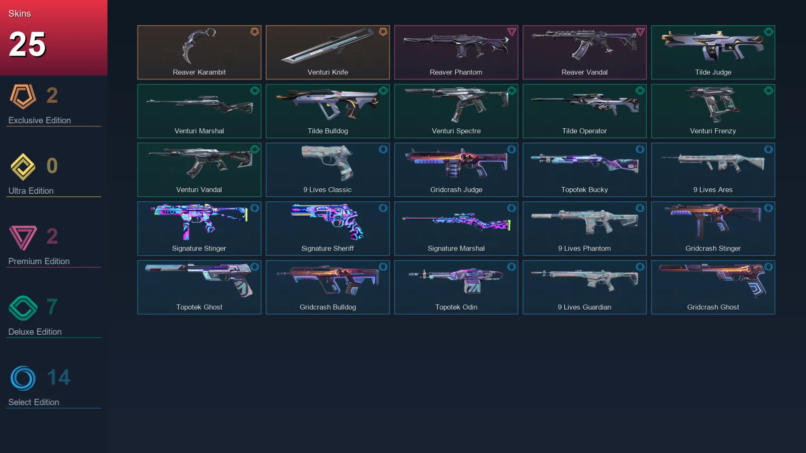 AP | Lv61 | Unranked | 25 Skin | 17 Agent | 26 Buddy