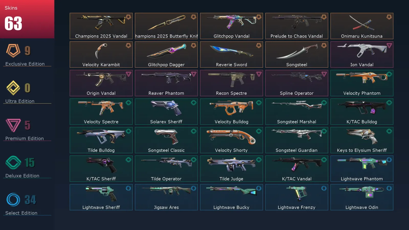 [Valorant] | EU | Level 184 | Gold 3 | 29 Agents | 63 Skins — Valorant account