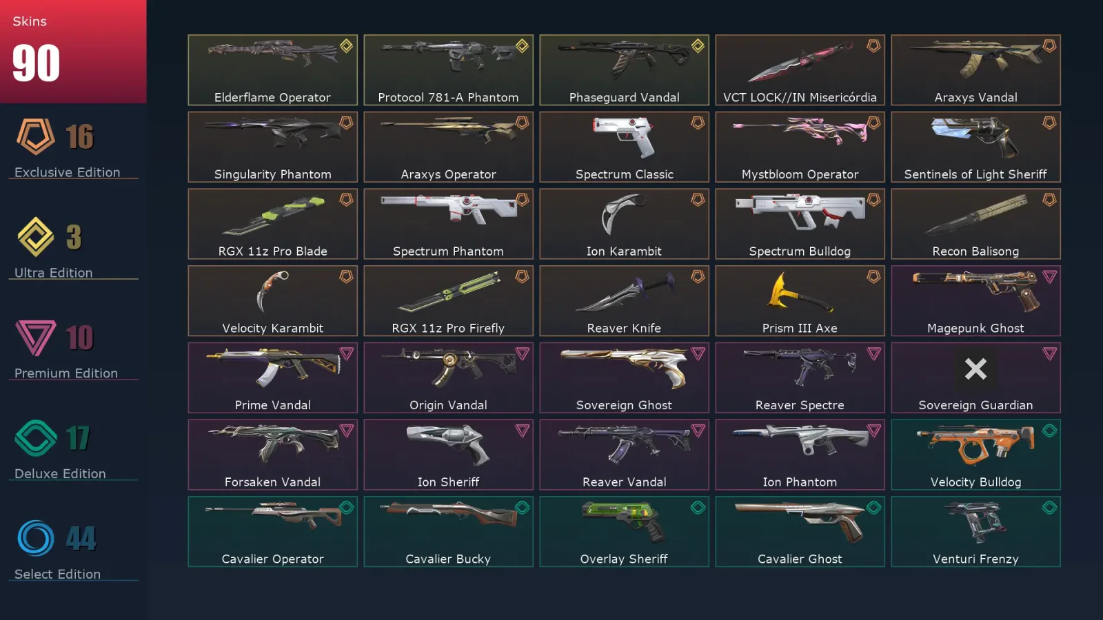 [Valorant] | EU | Level 244 | Bronze 3 | 28 Agents | 90 Skins — Valorant account