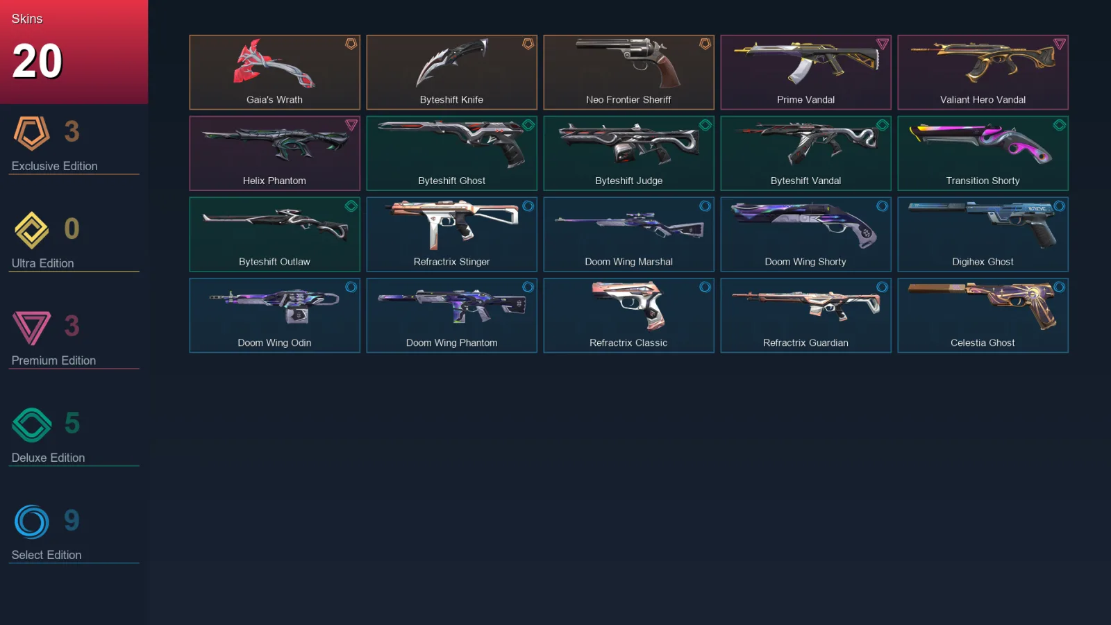 EU | Lv149 | Unranked | 20 Skin | 29 Agent | 64 Buddy