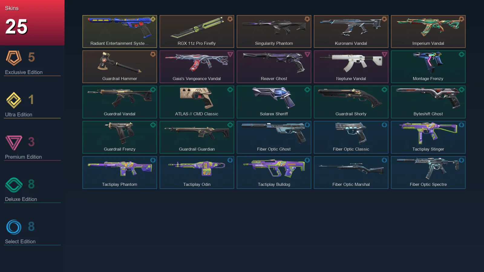 NA | Lv120 | Unranked | 25 Skin | 29 Agent | 40 Buddy