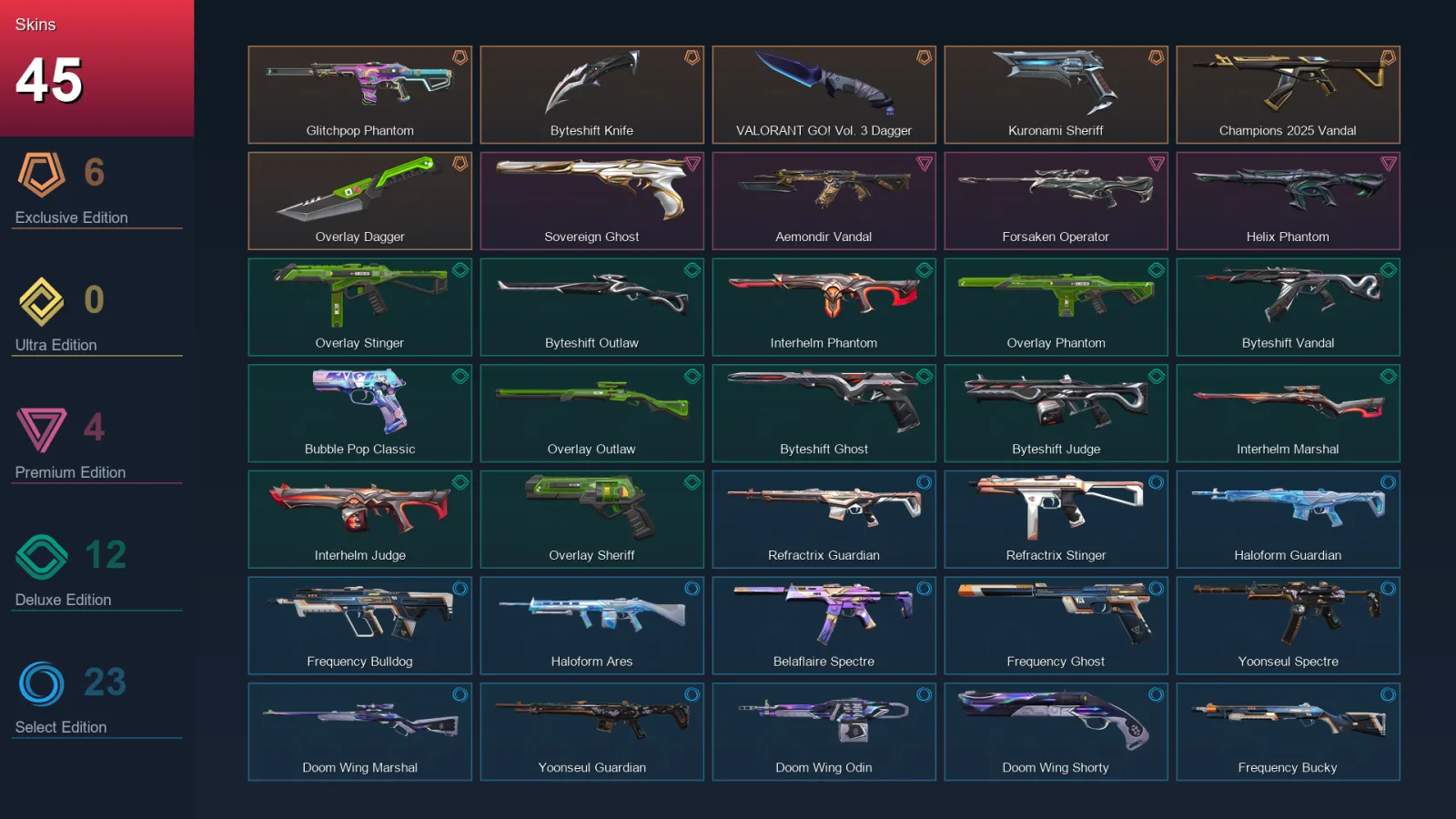 AP | Lv79 | Unranked | 45 Skin | 25 Agent | 52 Buddy