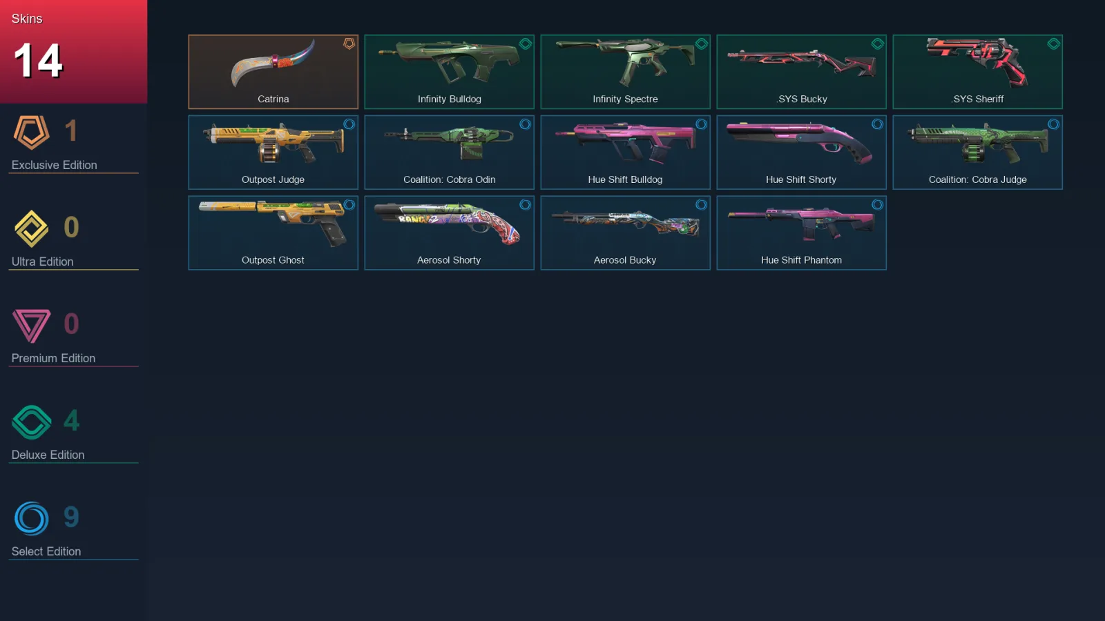NA | Lv23 | Unranked | 14 Skin | 10 Agent | 13 Buddy