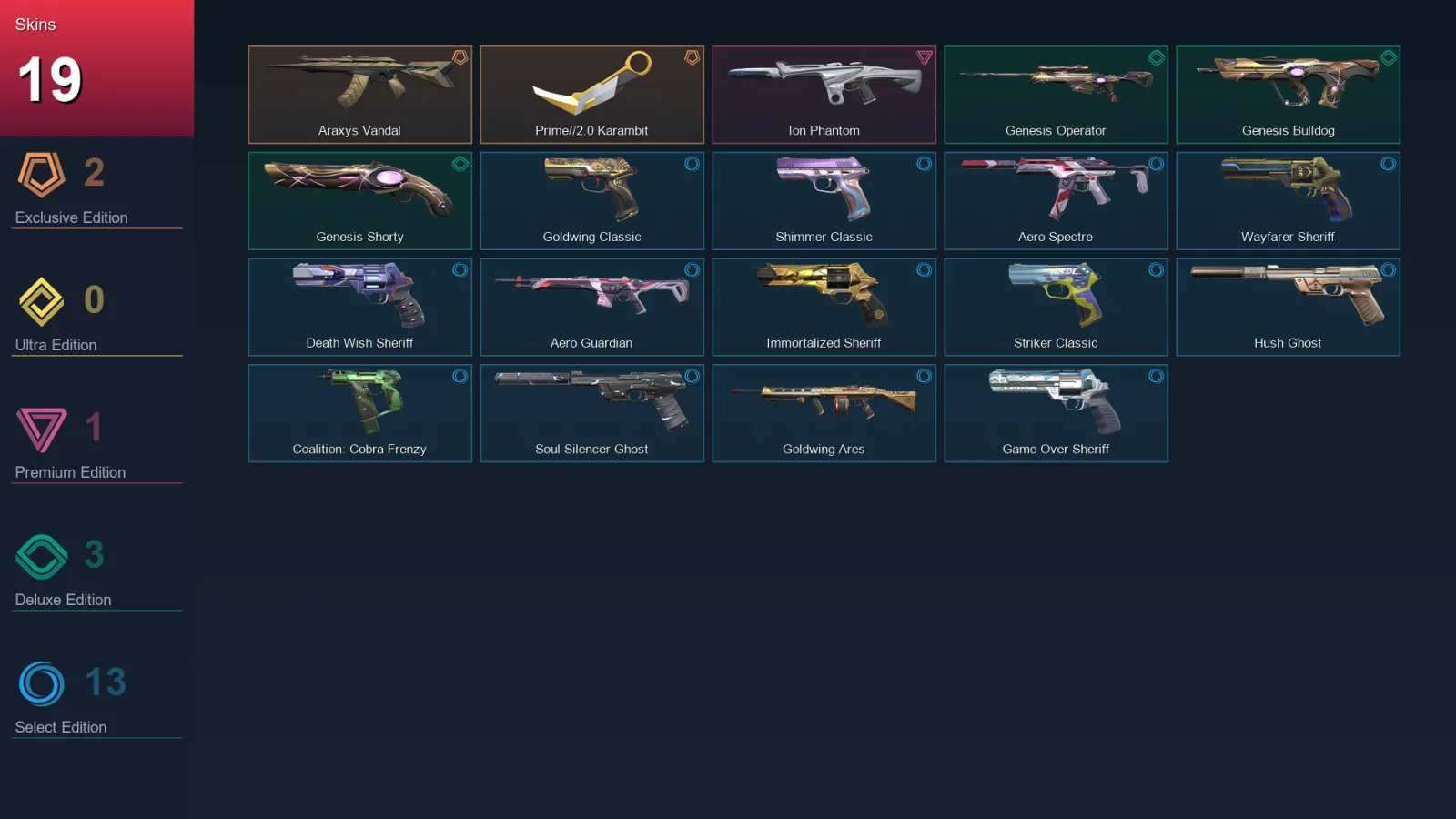 EU | Lv127 | Unranked | 19 Skin | 23 Agent | 52 Buddy