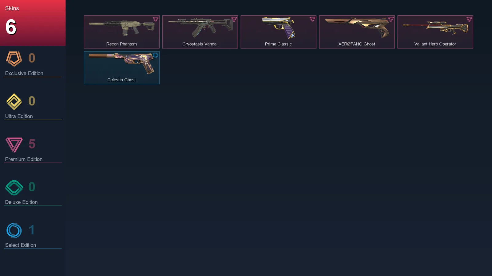 AP | Recon Phantom | Cryostasis Vandal | Prime Classic | XERØFANG Ghost | 6 Skin | 27 Agent | 42 Buddy | Lv94